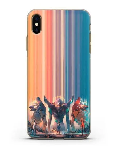 Чехол аниме Евангелион - Три Евы силиконовый для iPhone XS Max