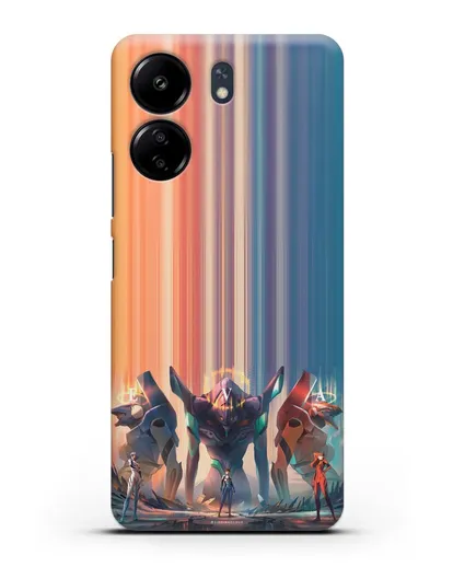 Чехол аниме Евангелион - Три Евы силиконовый для Xiaomi Poco C65
