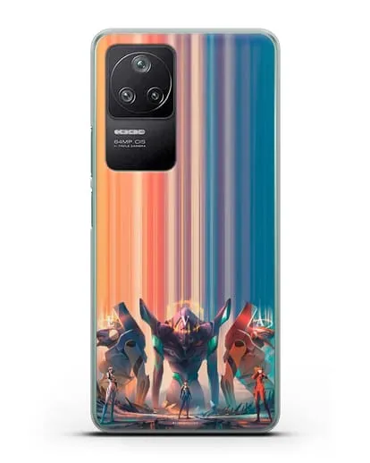 Чехол аниме Евангелион - Три Евы силиконовый для Xiaomi Poco F4