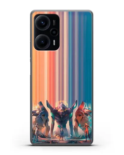 Чехол аниме Евангелион - Три Евы силиконовый для Xiaomi Poco F5