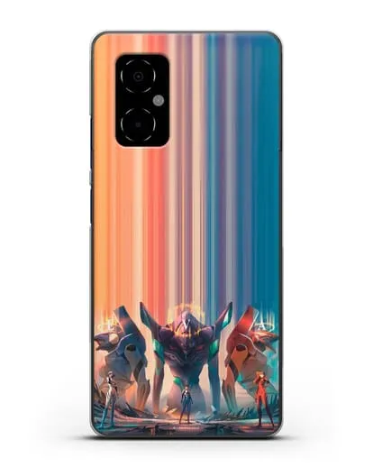 Чехол аниме Евангелион - Три Евы силиконовый для Xiaomi Poco M4 5G