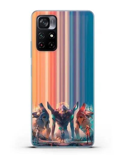 Чехол аниме Евангелион - Три Евы силиконовый для Xiaomi Poco M4 Pro 5G