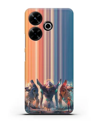 Чехол аниме Евангелион - Три Евы силиконовый для Xiaomi Poco M6