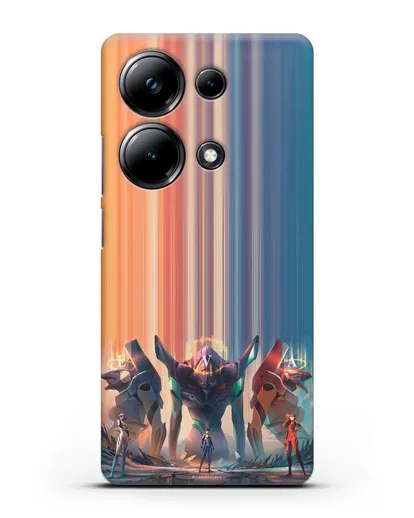 Чехол аниме Евангелион - Три Евы силиконовый для Xiaomi Poco M6 Pro