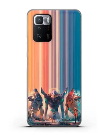 Чехол аниме Евангелион - Три Евы силиконовый для Xiaomi Poco X3 GT