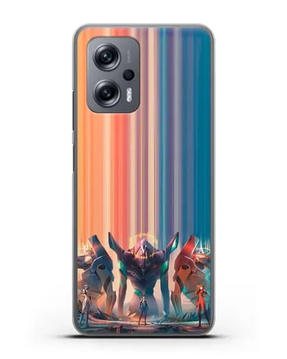 Чехол аниме Евангелион - Три Евы силиконовый для Xiaomi Poco X4 GT