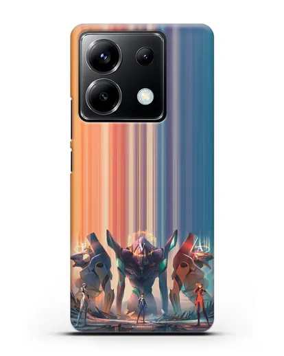 Чехол аниме Евангелион - Три Евы силиконовый для Xiaomi Poco X6