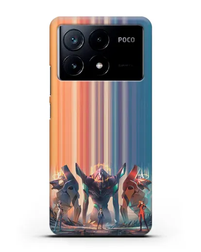 Чехол аниме Евангелион - Три Евы силиконовый для Xiaomi Poco X6 Pro