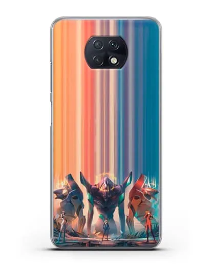 Чехол аниме Евангелион - Три Евы силиконовый для Xiaomi Redmi Note 9T