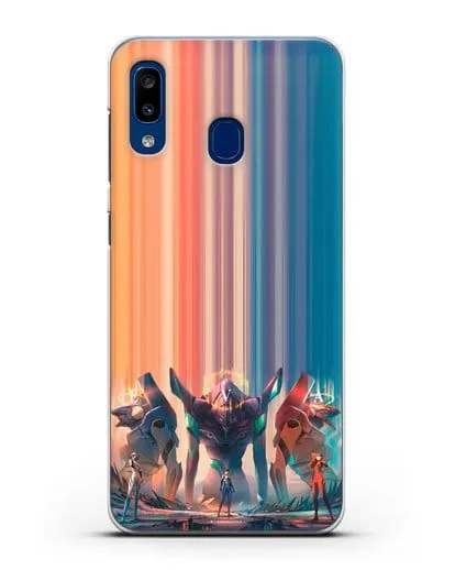 Чехол аниме Евангелион - Три Евы силиконовый для Samsung Galaxy A20 [SM-A205FN]