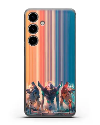 Чехол аниме Евангелион - Три Евы силиконовый для Samsung Galaxy S24 Plus