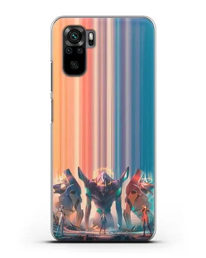 Чехол аниме Евангелион - Три Евы силиконовый для Xiaomi Redmi Note 10