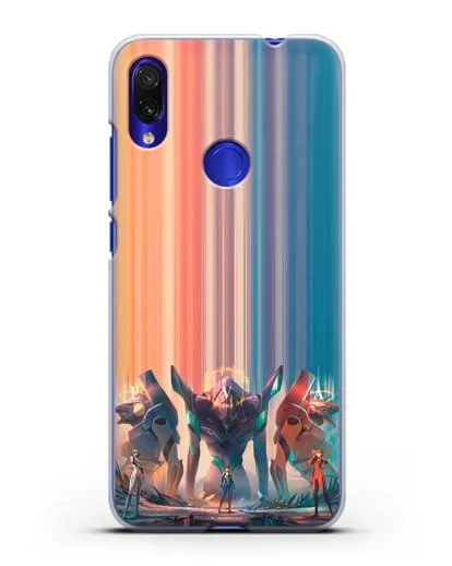 Чехол аниме Евангелион - Три Евы силиконовый для Xiaomi Redmi Note 7