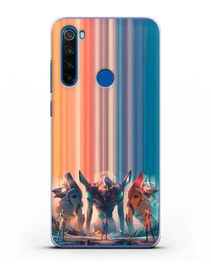 Чехол аниме Евангелион - Три Евы силиконовый для Xiaomi Redmi Note 8