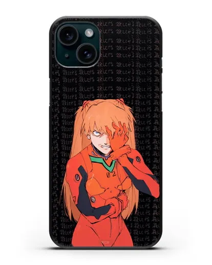 Чехол аниме Евангелион - Раненная Аска силиконовый для iPhone 15 Plus