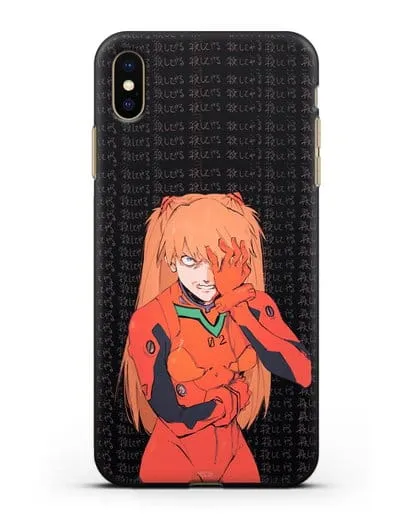 Чехол аниме Евангелион - Раненная Аска силиконовый для iPhone XS Max