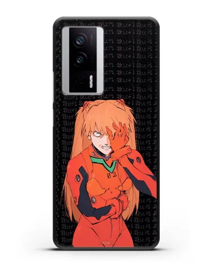 Чехол аниме Евангелион - Раненная Аска силиконовый для Xiaomi Poco F5 Pro