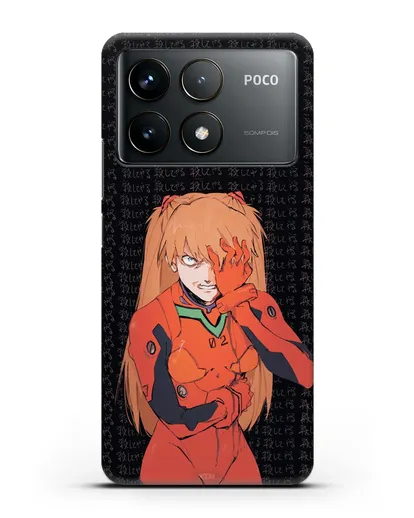 Чехол аниме Евангелион - Раненная Аска силиконовый для Xiaomi Poco F6 Pro