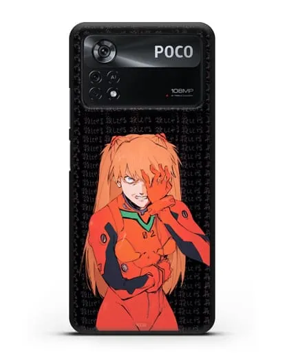 Чехол аниме Евангелион - Раненная Аска силиконовый для Xiaomi Poco X4 Pro