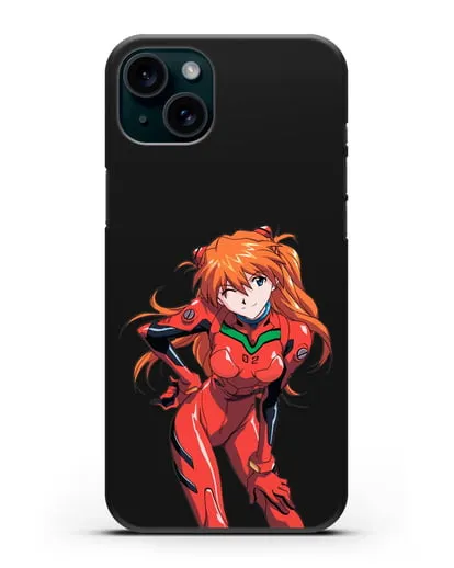 Чехол аниме Евангелион - Аска силиконовый для iPhone 15 Plus