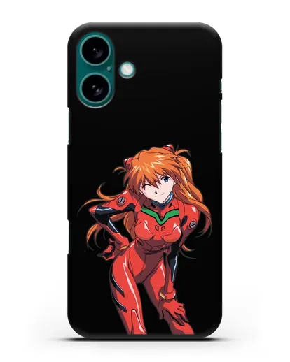 Чехол аниме Евангелион - Аска силиконовый для iPhone 16 Plus