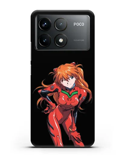 Чехол аниме Евангелион - Аска силиконовый для Xiaomi Poco F6 Pro