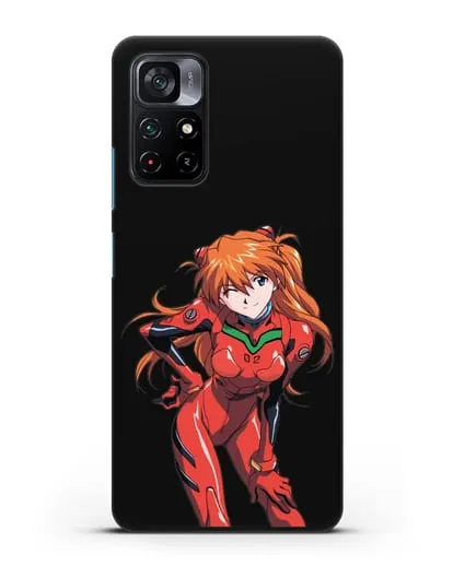 Чехол аниме Евангелион - Аска силиконовый для Xiaomi Poco M4 Pro 5G