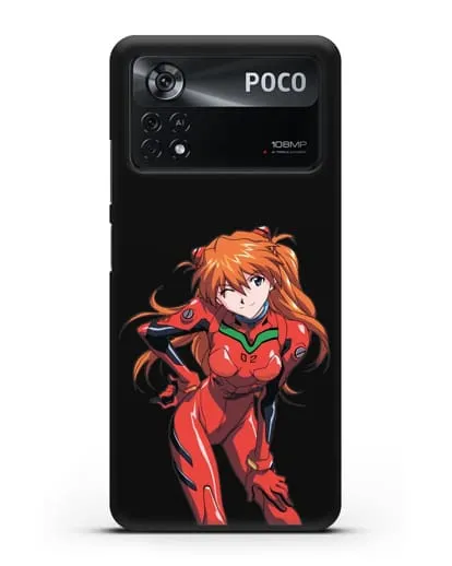 Чехол аниме Евангелион - Аска силиконовый для Xiaomi Poco X4 Pro
