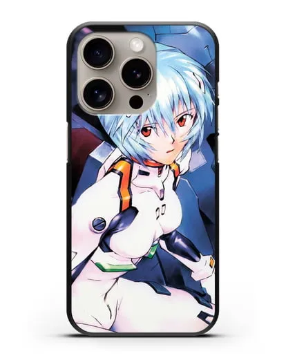 Чехол аниме Евангелион - Рей пилотирующая Еву силиконовый для iPhone 15 Pro