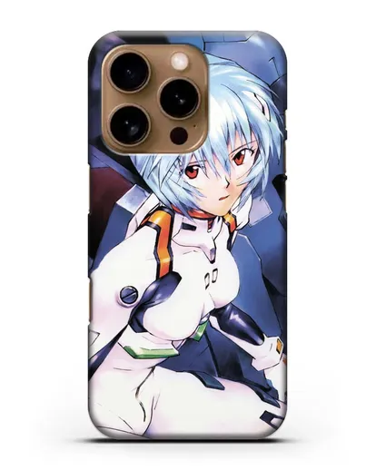 Чехол аниме Евангелион - Рей пилотирующая Еву силиконовый для iPhone 16 Pro