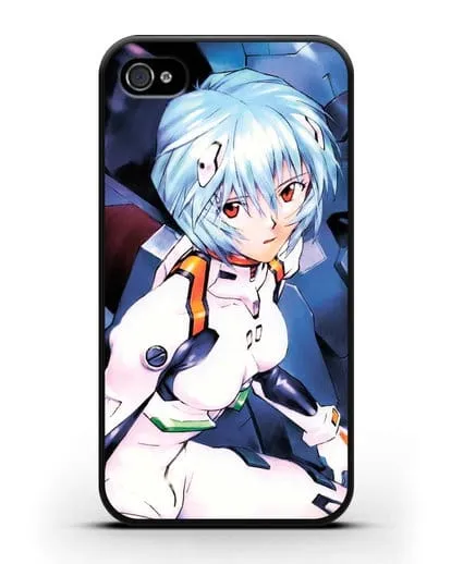 Чехол аниме Евангелион - Рей пилотирующая Еву силиконовый для iPhone 4/4s