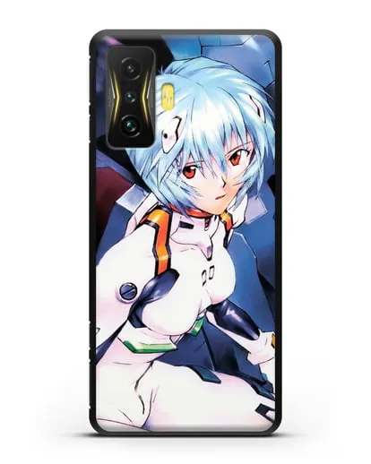 Чехол аниме Евангелион - Рей пилотирующая Еву силиконовый для Xiaomi Poco F4 GT