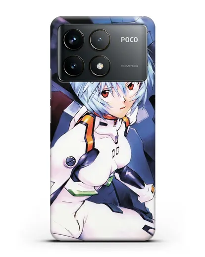 Чехол аниме Евангелион - Рей пилотирующая Еву силиконовый для Xiaomi Poco F6 Pro
