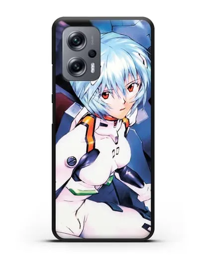 Чехол аниме Евангелион - Рей пилотирующая Еву силиконовый для Xiaomi Poco X4 GT