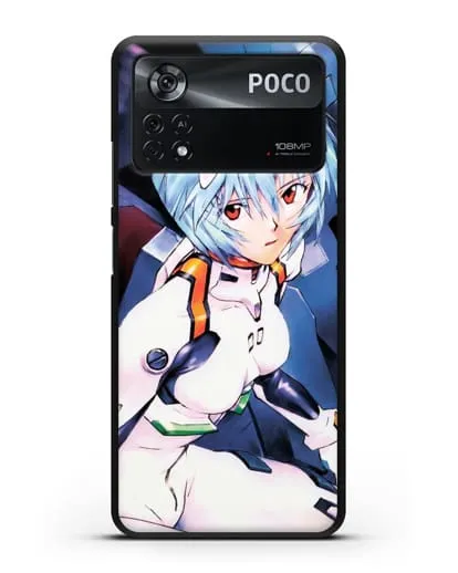 Чехол аниме Евангелион - Рей пилотирующая Еву силиконовый для Xiaomi Poco X4 Pro