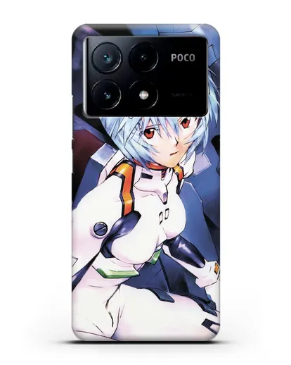 Чехол аниме Евангелион - Рей пилотирующая Еву силиконовый для Xiaomi Poco X6 Pro