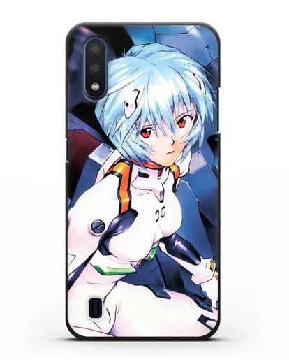 Чехол аниме Евангелион - Рей пилотирующая Еву силиконовый для Samsung Galaxy M01 [SM-M015F]