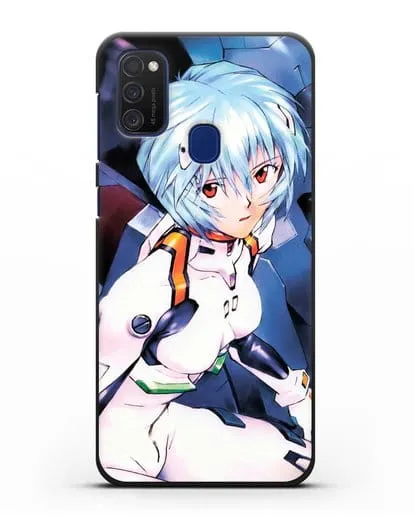 Чехол аниме Евангелион - Рей пилотирующая Еву силиконовый для Samsung Galaxy M21 [SM-M215F]