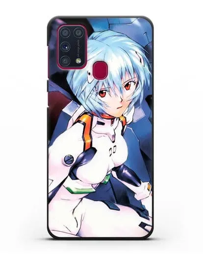 Чехол аниме Евангелион - Рей пилотирующая Еву силиконовый для Samsung Galaxy M31 [SM-M315F]