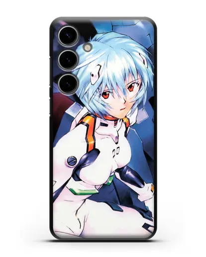 Чехол аниме Евангелион - Рей пилотирующая Еву силиконовый для Samsung Galaxy S24 Plus