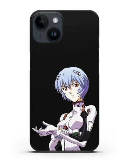 Чехол аниме Евангелион - Рей пилотирующая Еву силиконовый для iPhone 14