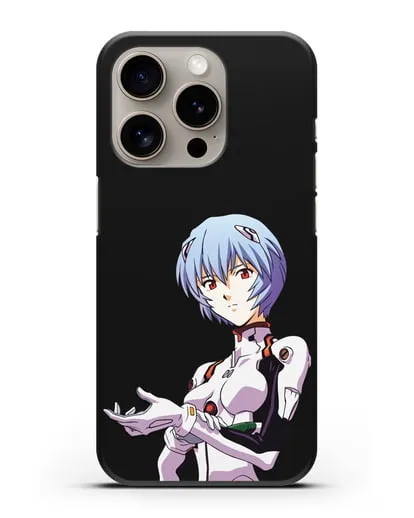 Чехол аниме Евангелион - Рей пилотирующая Еву силиконовый для iPhone 15 Pro