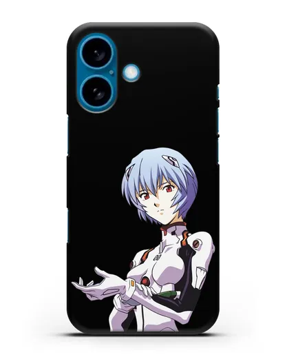 Чехол аниме Евангелион - Рей пилотирующая Еву силиконовый для iPhone 16