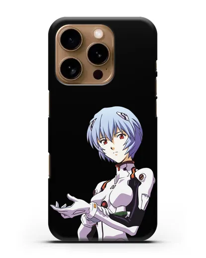 Чехол аниме Евангелион - Рей пилотирующая Еву силиконовый для iPhone 16 Pro