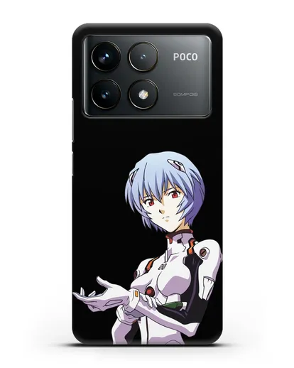 Чехол аниме Евангелион - Рей пилотирующая Еву силиконовый для Xiaomi Poco F6 Pro