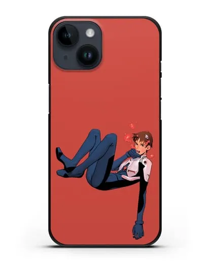 Чехол аниме Евангелион - Синдзи в воде силиконовый для iPhone 14