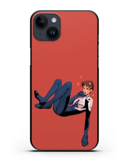 Чехол аниме Евангелион - Синдзи в воде силиконовый для iPhone 14 Plus