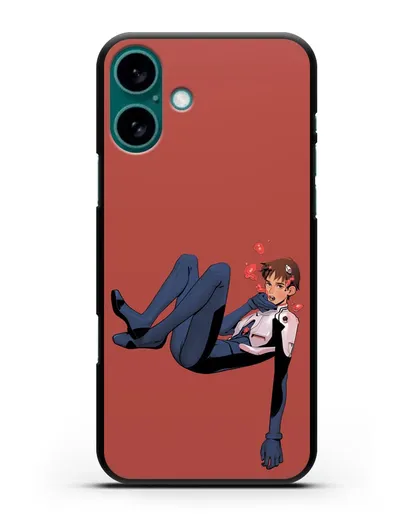 Чехол аниме Евангелион - Синдзи в воде силиконовый для iPhone 16 Plus