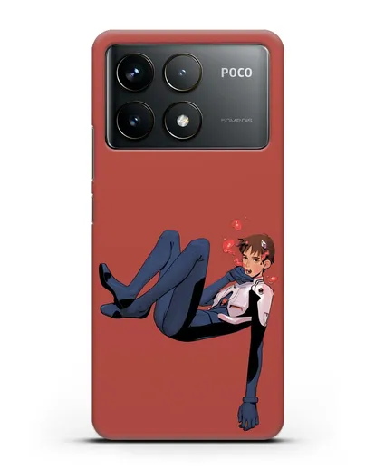 Чехол аниме Евангелион - Синдзи в воде силиконовый для Xiaomi Poco F6 Pro