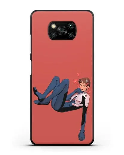Чехол аниме Евангелион - Синдзи в воде силиконовый для Xiaomi Poco X3